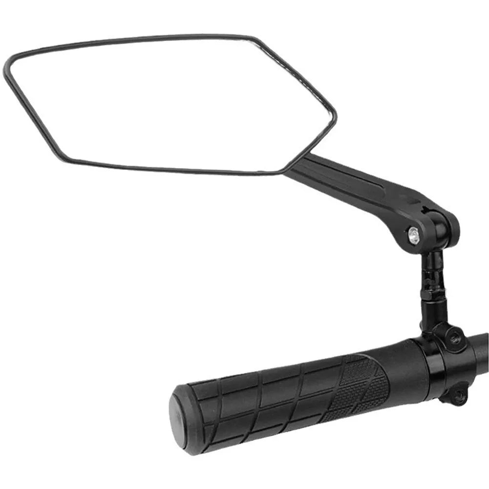 Pair of Belro bike mirrors with adjustable arms, designed for outdoor use on bicycles for clear rear visibility.