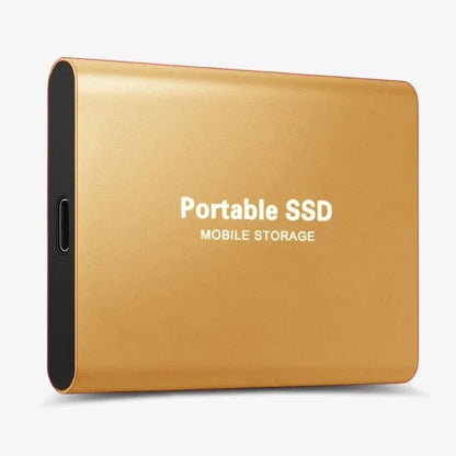 Bowlift 128GB external SSD with sleek portable design and USB connection, showcasing its compact, high-speed solid state drive