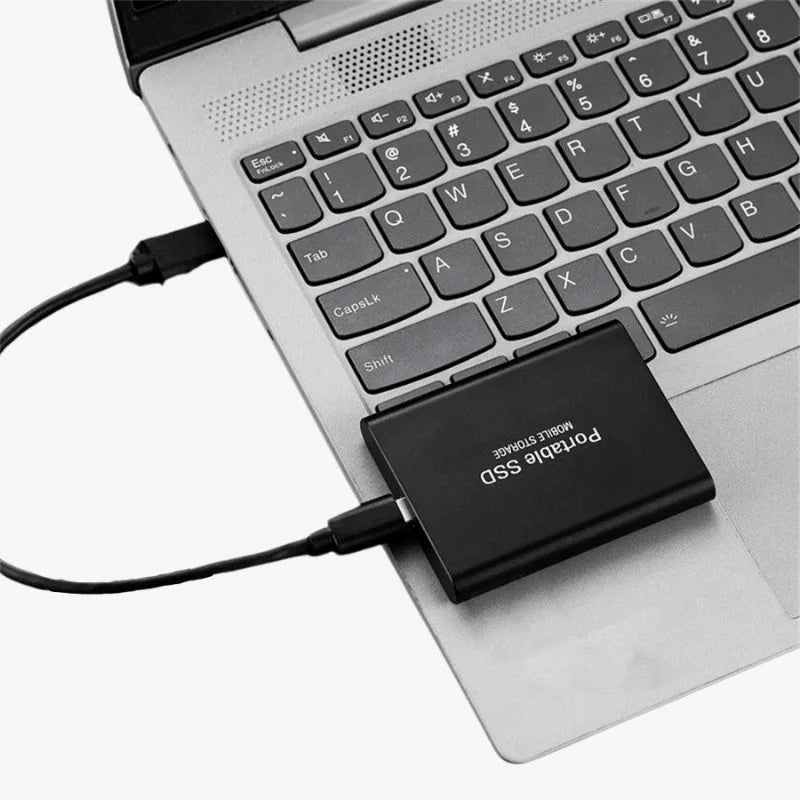 Bowlift external 128GB SSD with sleek black design, portable USB solid state drive for fast data transfer and storage.