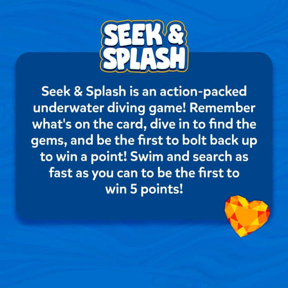 Mivoza underwater pool treasure hunt game with waterproof gems and cards, perfect for family water play and diving adventures.