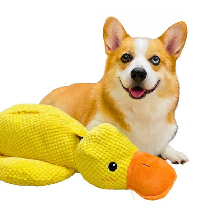 Durable Belro Calming Duck dog toy made of soft, chew-resistant material perfect for fetch and teething.