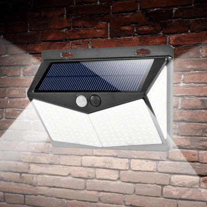 Belro outdoor solar light installed in garden, providing eco-friendly illumination for home and garden outdoor spaces.