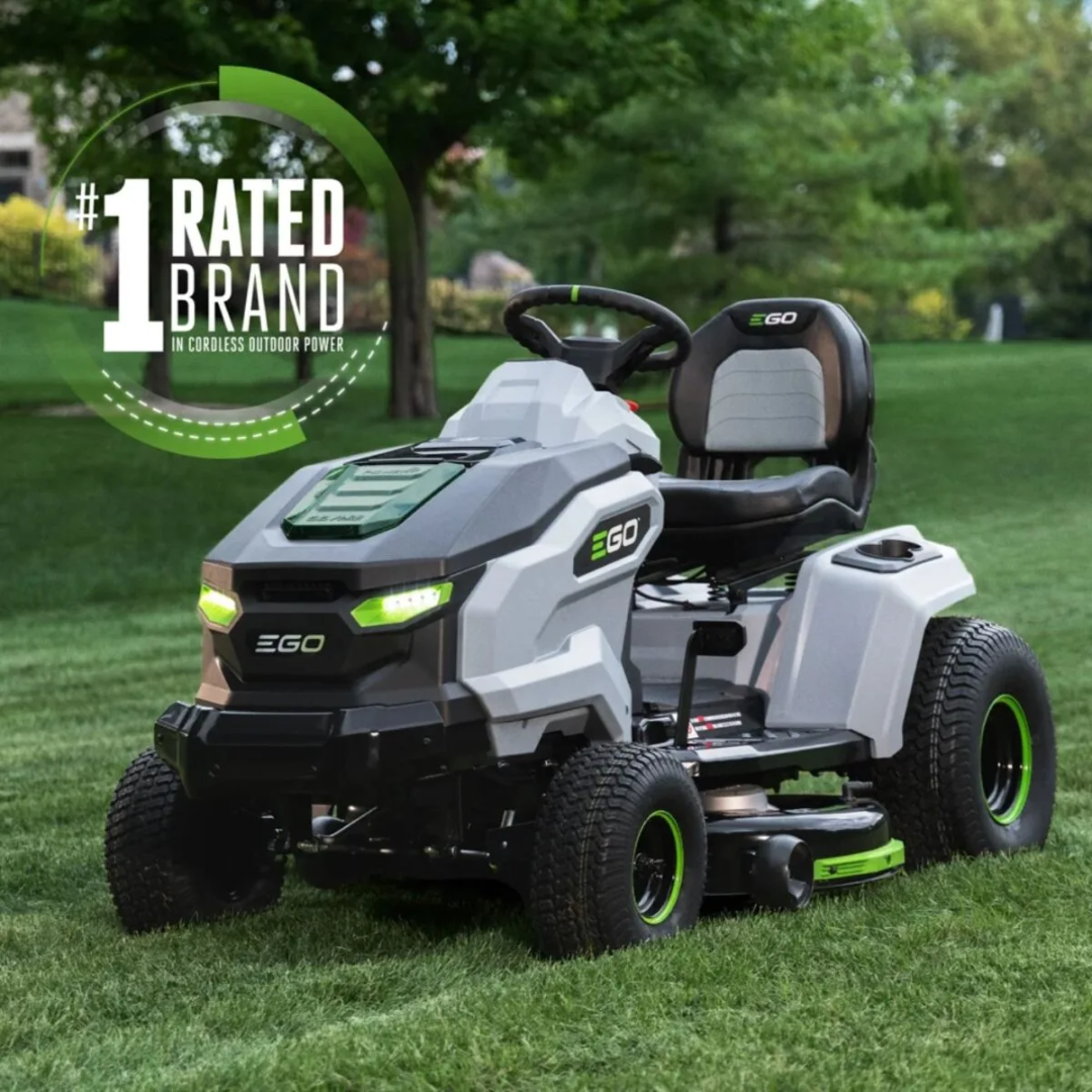 Casavibeo EGO POWER+ 42-inch T6 lawn tractor kit with cutting deck, seat, and control panel, ready for outdoor lawn care.