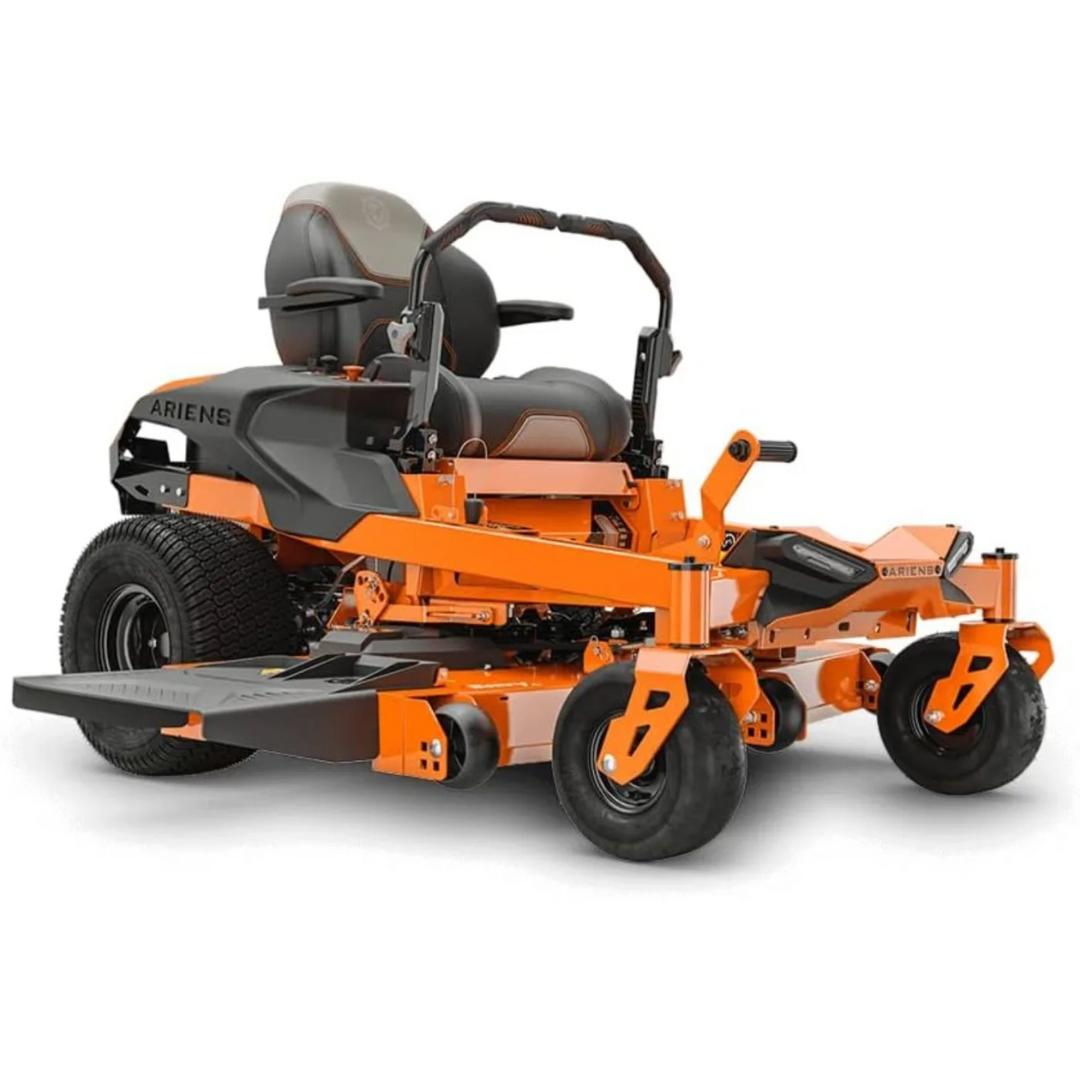 Ariens Ikon 52-inch Kawasaki zero-turn mower with large cutting deck and rugged design, ideal for professional lawn care.
