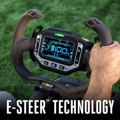 Casavibeo EGO POWER+ Z6 e-Steer 22 HP 42-inch 56V lithium-ion electric zero-turn riding lawn mower on grass