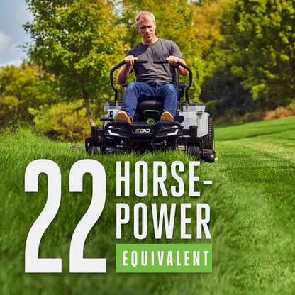 Casavibeo EGO Power+ ZT4204L 42-inch 56-volt lithium-ion cordless zero-turn riding mower shown on a lawn.