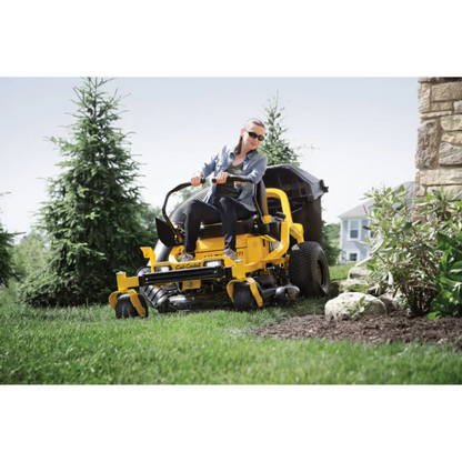 Casavibeo Ultima 42-inch mower with 21.5 HP Kawasaki V-twin engine and dual hydrostatic drive system.