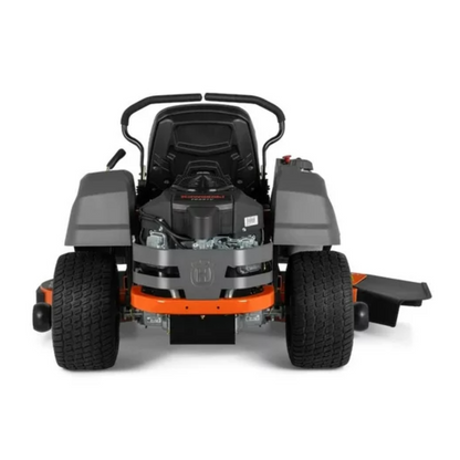 Husqvarna Z254F zero-turn lawn mower with 54-inch deck, 726cc 24hp V-twin engine, shown in a yard setting