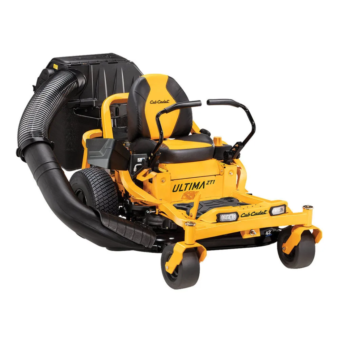 Casavibeo Ultima 42-inch mower with 21.5 HP Kawasaki V-twin engine and dual hydrostatic transmission.