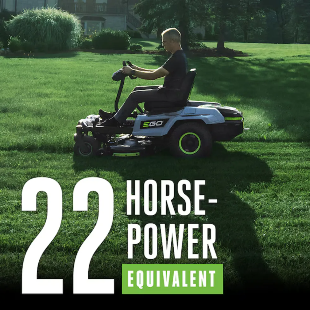 Casavibeo EGO POWER+ Z6 e-Steer 22 HP 42-inch 56V lithium-ion electric zero-turn riding lawn mower on a lawn.