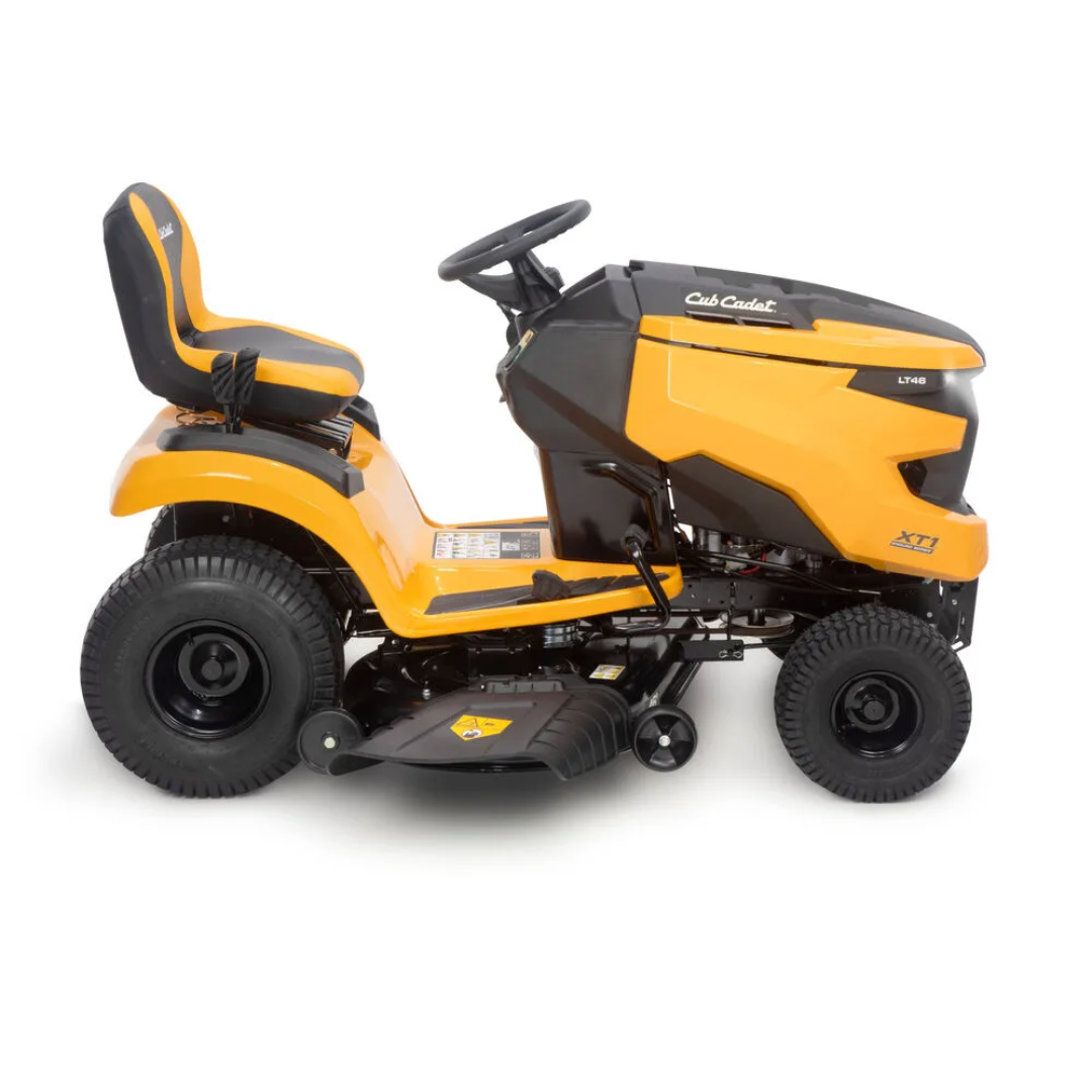 Casavibeo Cub Cadet 46-inch 22 HP gas-powered Enduro Series riding lawn mower with Kohler engine, shown in a yard setting