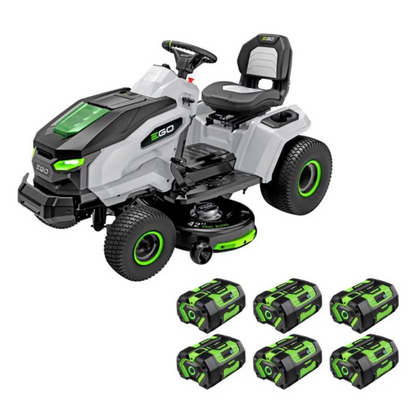 Casavibeo EGO Power+ T6 TR4204 42-inch 56V battery riding mower with cutting deck and control panel, ready for outdoor lawn care.