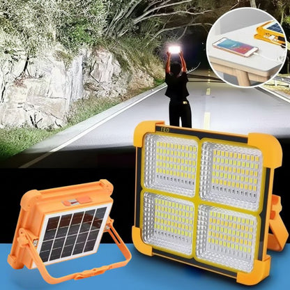 Belro solar portable camping lantern with adjustable handle and bright LED light, ideal for outdoor camping and hiking.