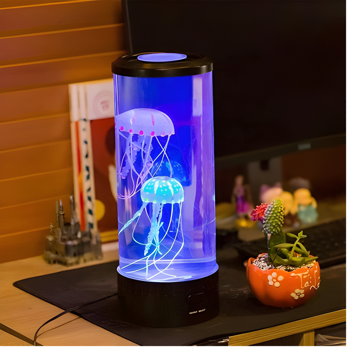 Belro jellyfish lamp creating a calming, ocean-inspired atmosphere for outdoor home and garden decor.