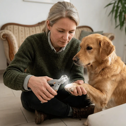 Mivoza pet nail clipper with LED light and replaceable stainless steel blade, designed for safe and precise pet grooming.