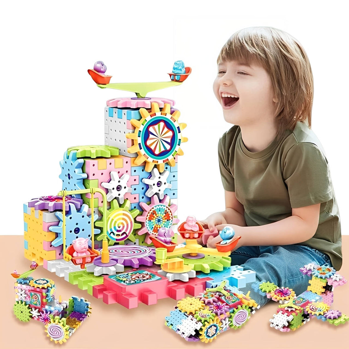 Colorful 263-piece Belro kids building blocks toy set with various shapes for creative play and construction fun.
