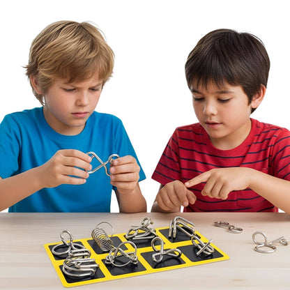 Belro metal puzzle toy with interconnected metal pieces, designed for challenging brain teasers and engaging mental exercise.