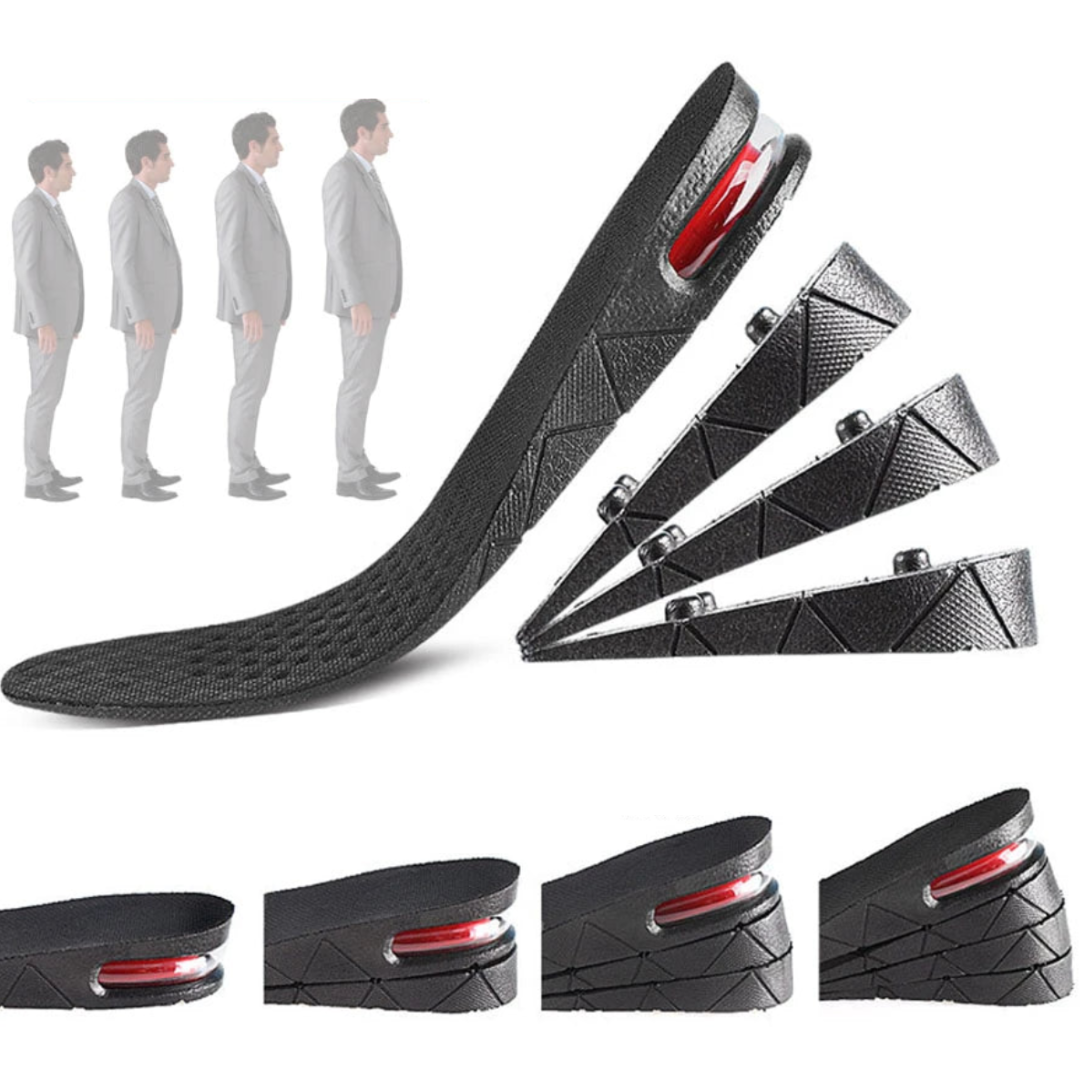 Belro Shoe Lifts height increase insoles inside a pair of footwear, showing the discreet insoles designed for added height.
