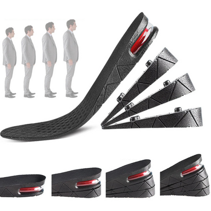 Belro Shoe Lifts height increase insoles inside a pair of footwear, showing the discreet insoles designed for added height.