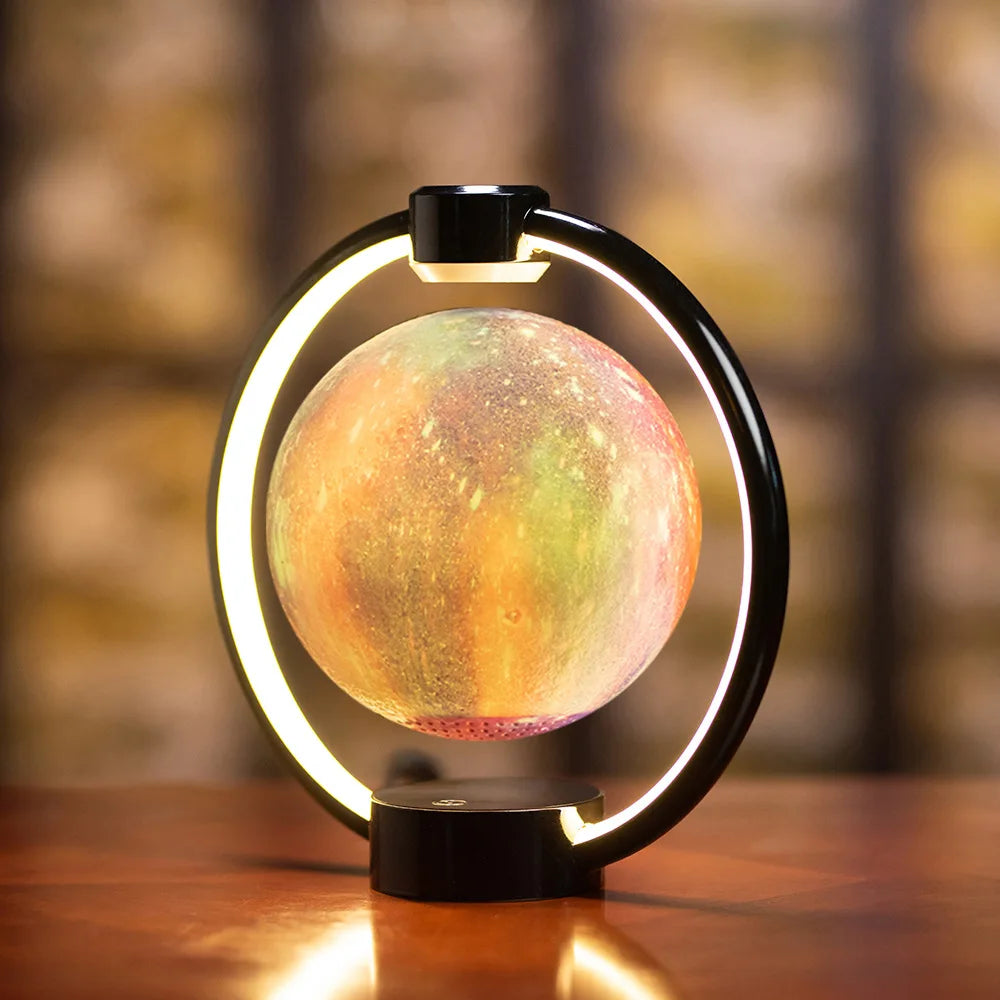 Belro multicolor levitating lantern glowing with vibrant colors, modern electronic night light floating in the air.