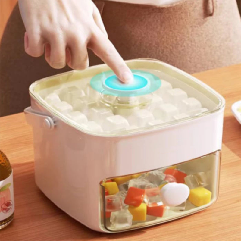Belro 2-Stage Push In Ice Cube Tray for home and kitchen, with stacked design for easy ice cube removal