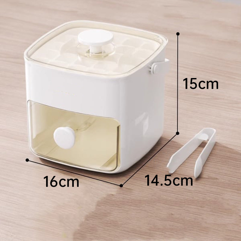 Belro 2-Stage Push In Ice Cube Tray with clear silicone lid for easy ice cube removal in kitchen and dining.