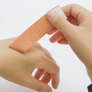 Belro face and neck anti-wrinkle tape showing skin-safe adhesive strips on a person's jawline and neck area.