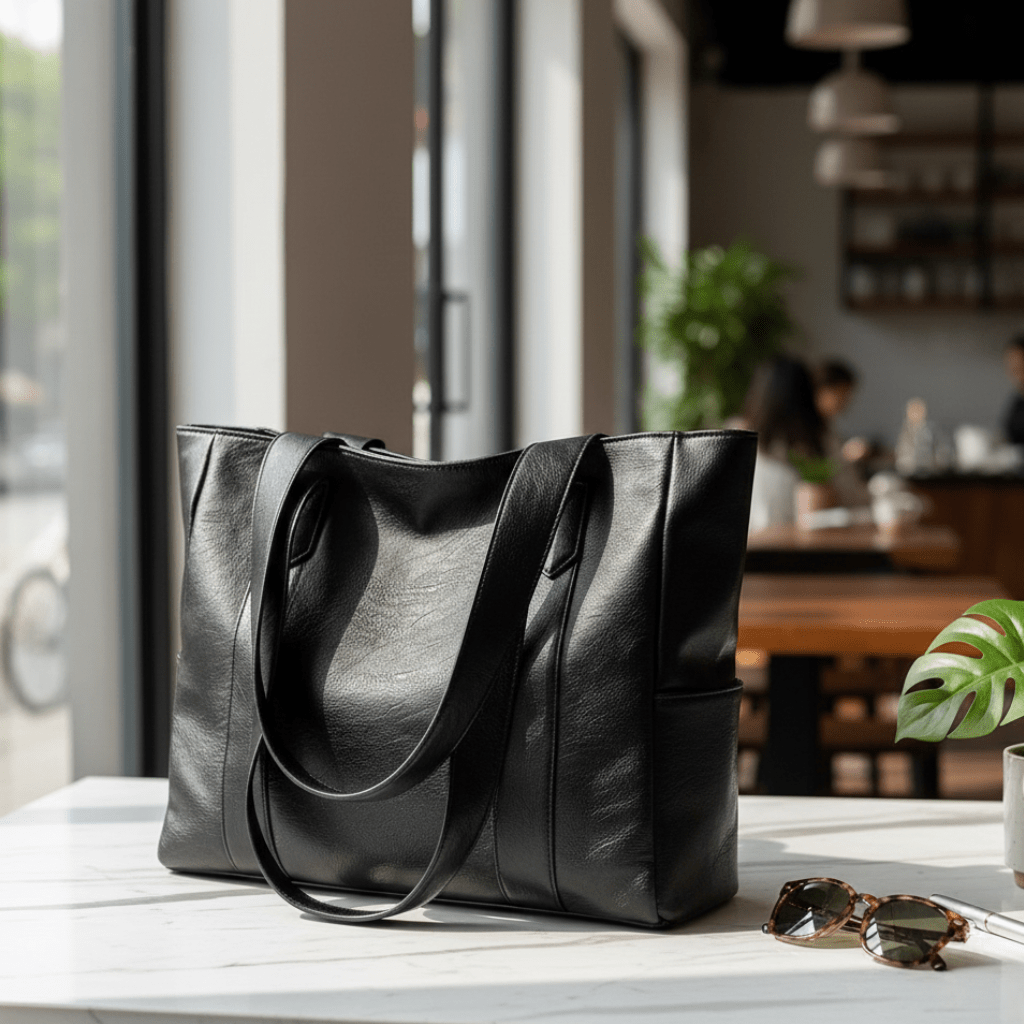 Leather shoulder bag from BowLift with vintage style, smooth surface, and elegant design, featuring a soft textured finish.