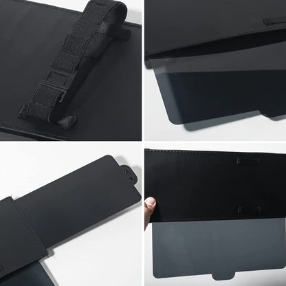 Belro sun visor for car, designed to block sunlight and reduce glare, shown installed in a vehicle.