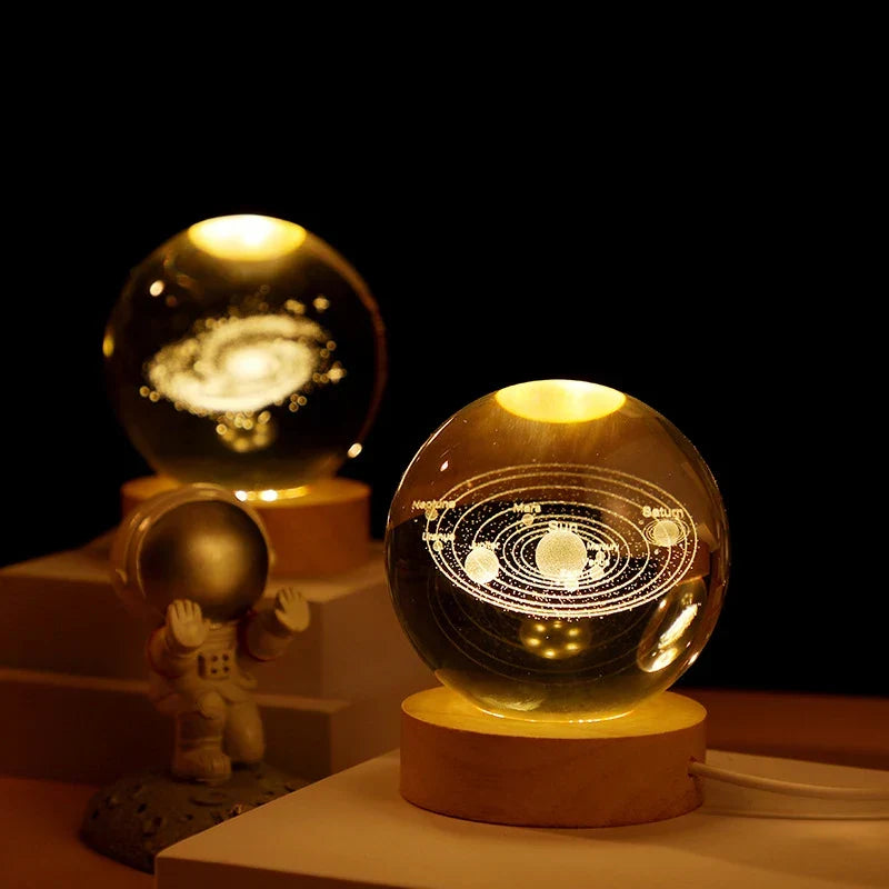 Belro Crystal Ball Galaxy Projector displaying starry night sky patterns on a dark wall