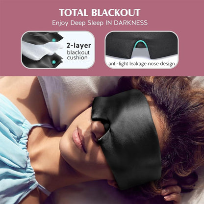 Belro silk sleep mask in soft, smooth fabric for restful sleep, shown in a close-up view.