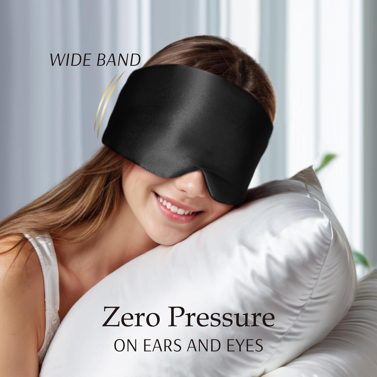 Belro silk sleep mask in soft, smooth fabric with adjustable strap, ideal for relaxation and better sleep.