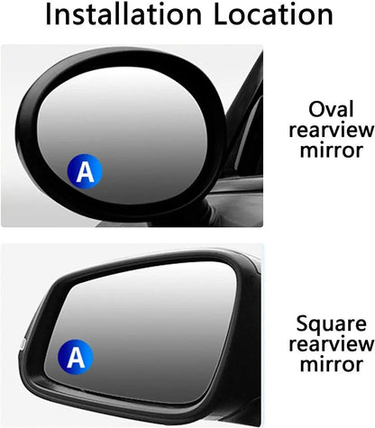 Mivoza adjustable blind spot mirror with wide-angle view, clip-on installation, designed for cars to enhance rear visibility.