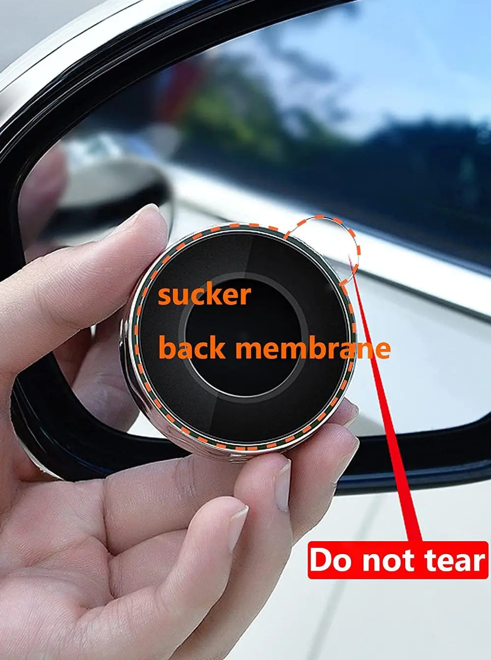 Adjustable Mivoza blind spot mirror with wide-angle view, clip-on design for cars, enhancing rear visibility and safety.
