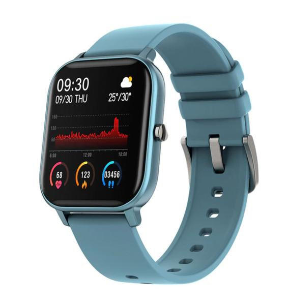 Belro smart connected watch displaying digital time and fitness tracking features on a sleek black smartwatch screen.