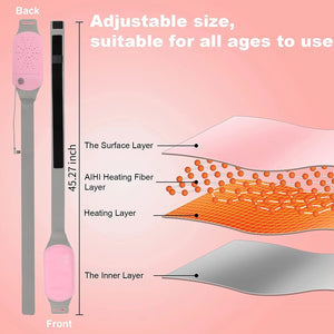 Washable heated menstrual relief pad by Belro for cramps, abdominal pain, and period discomfort in a compact, soft fabric design.