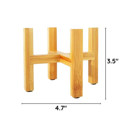 Set of wooden plant pot trays by Belro, designed for outdoor use, featuring natural wood finish and drainage support.