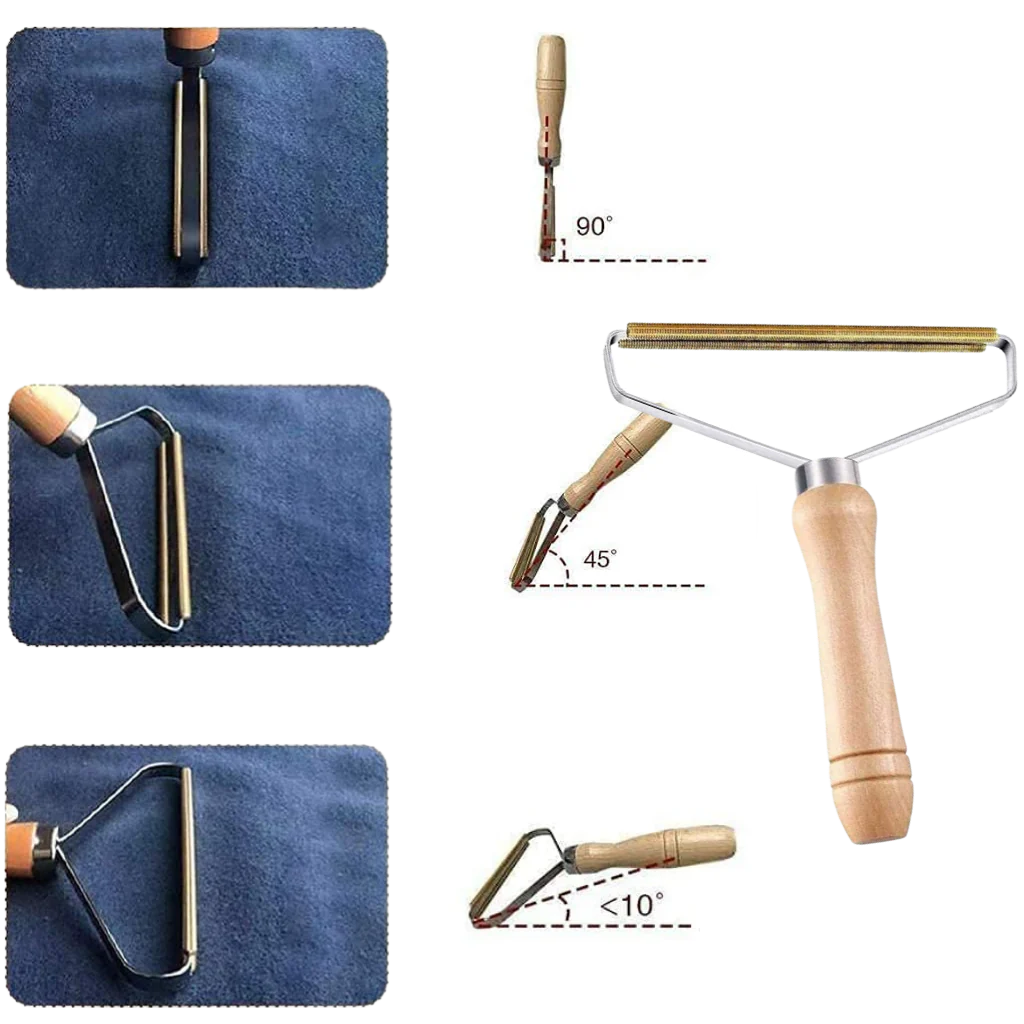 Belro wooden pet hair remover for dogs, easy-to-use grooming tool for removing pet hair from furniture and clothing.
