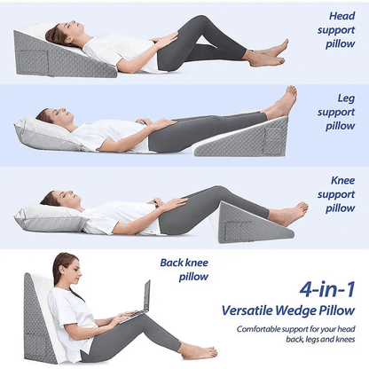 Belro wedge acid reflux cushion designed for health and comfort, shown in the image with ergonomic shape and soft fabric cover.