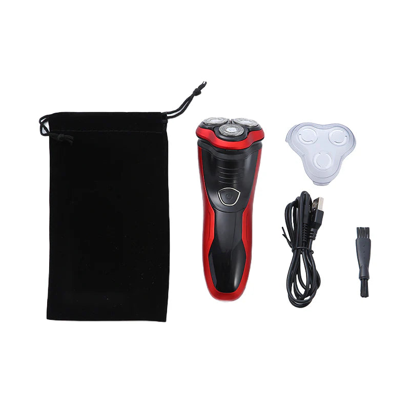 Belro men's rotating waterproof electric shaver with multiple blades and ergonomic handle, designed for a close, comfortable shave.