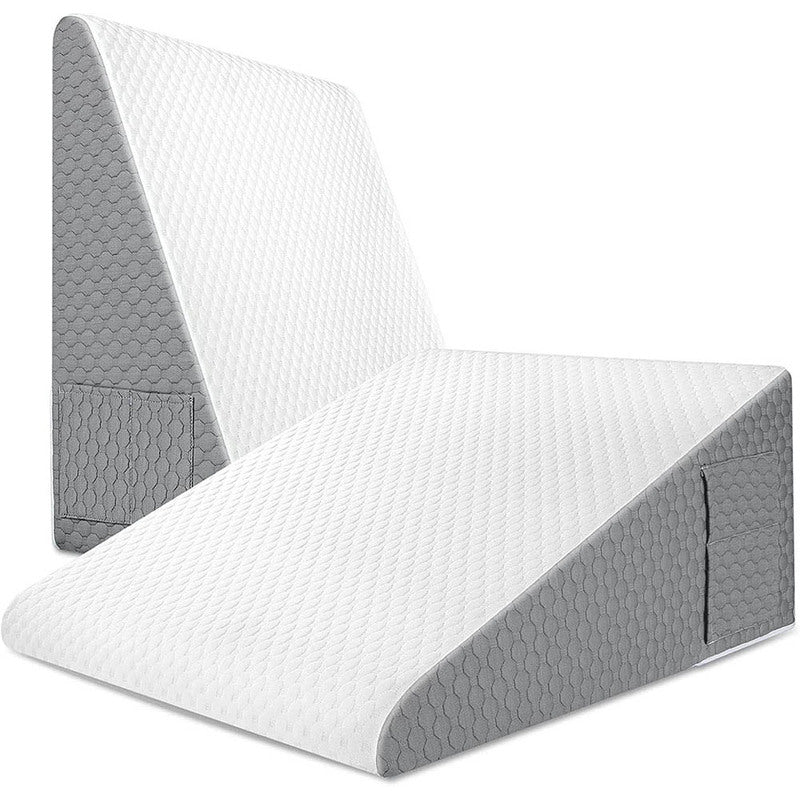 Belro wedge acid reflux cushion for health and comfort, showing the contoured memory foam design in a neutral setting.