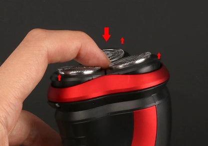 Belro men's waterproof rotating electric shaver with multiple blades and ergonomic handle for a close, comfortable shave.
