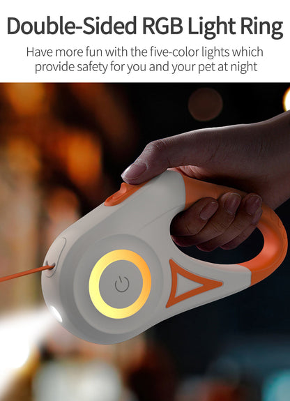 Belro retractable dog leash with adjustable length and comfortable handle, designed for outdoor walks with your pet.