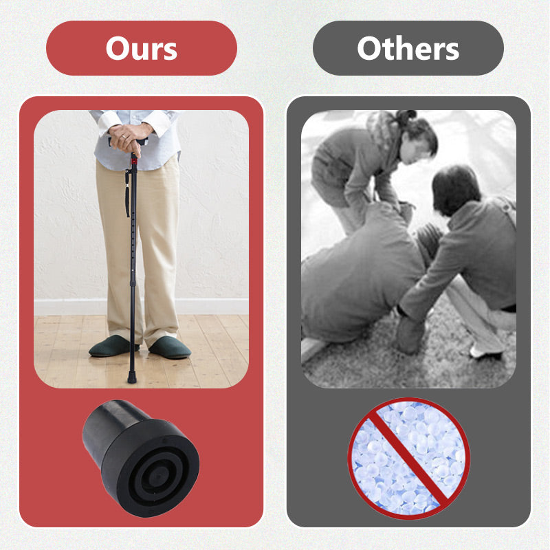 Belro intelligent walking stick for the elderly with LED light, featuring a sturdy design and safety lighting for elderly mobility.