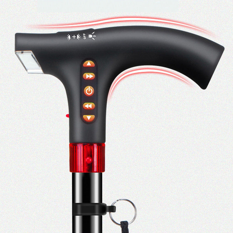 Belro intelligent walking stick for elderly with built-in LED light, featuring ergonomic handle and safety-enhancing design.