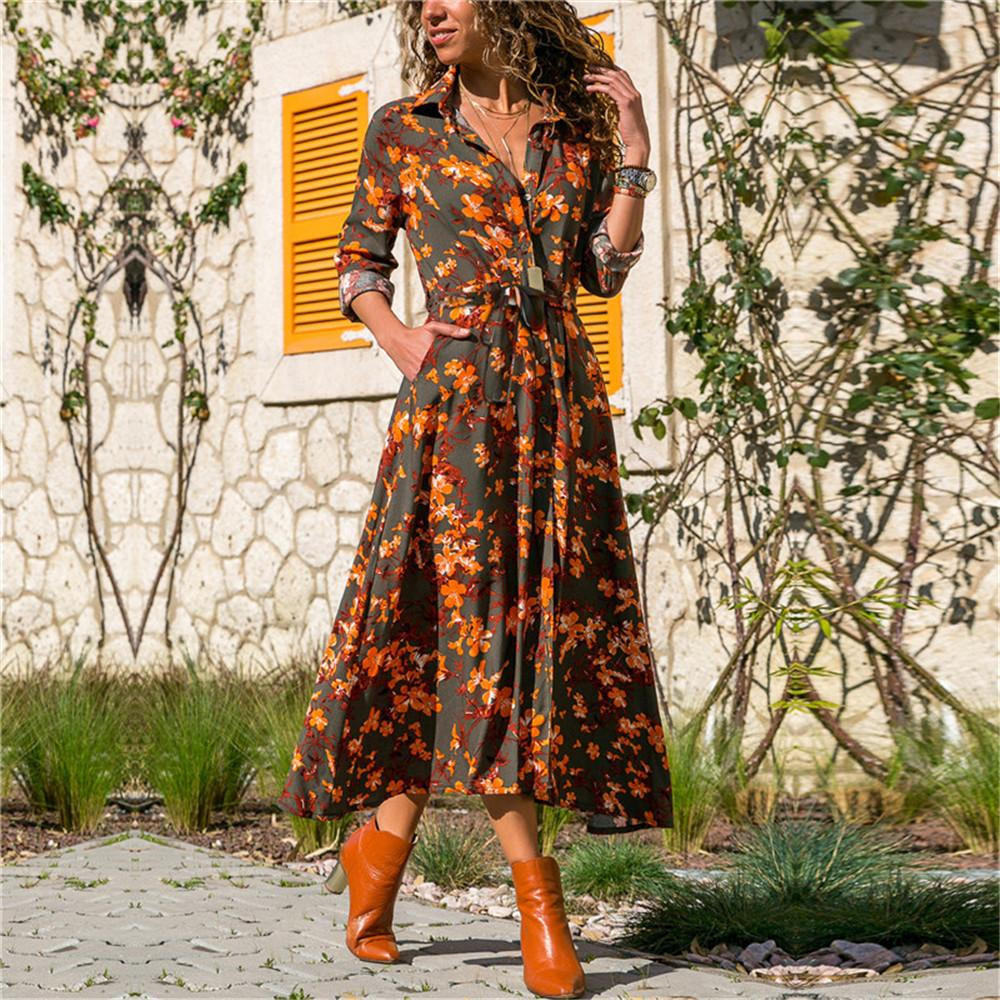 Printed season dress by Belro featuring vibrant floral patterns and lightweight fabric, perfect for spring and summer wear.