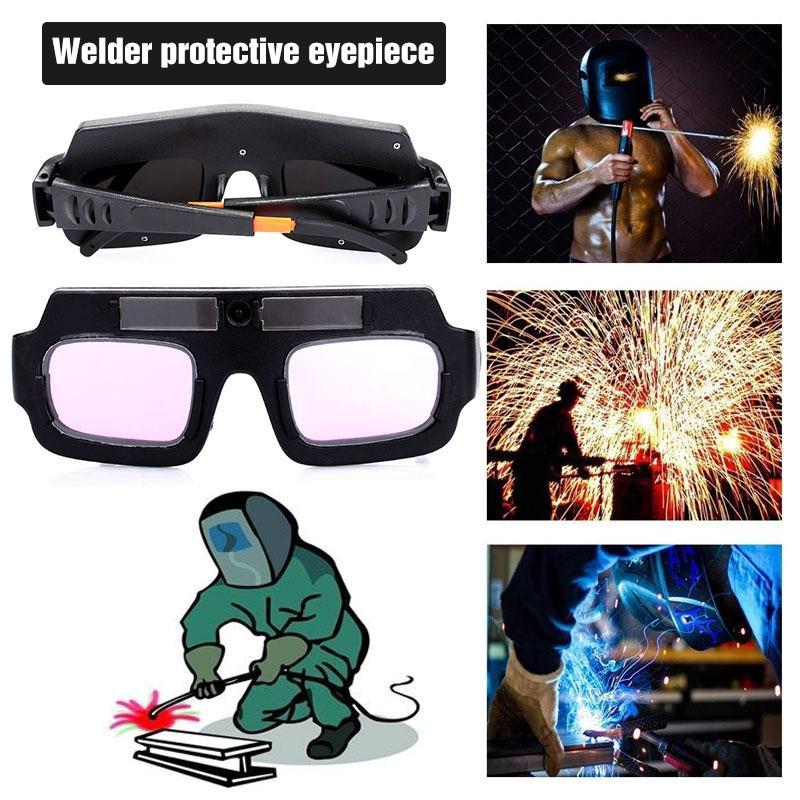 Belro auto dimmable welding glasses with adjustable arms and tinted lenses for protective welding eye safety.