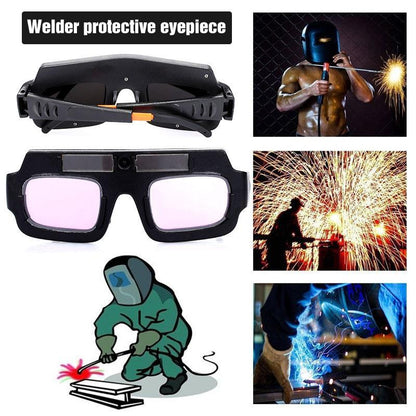 Belro auto dimmable welding glasses with adjustable arms and tinted lenses for protective welding eye safety.