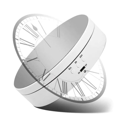 Belro 360° electric motorized rotating display rack for electronics and cameras, showcasing versatile rotating display functionality.