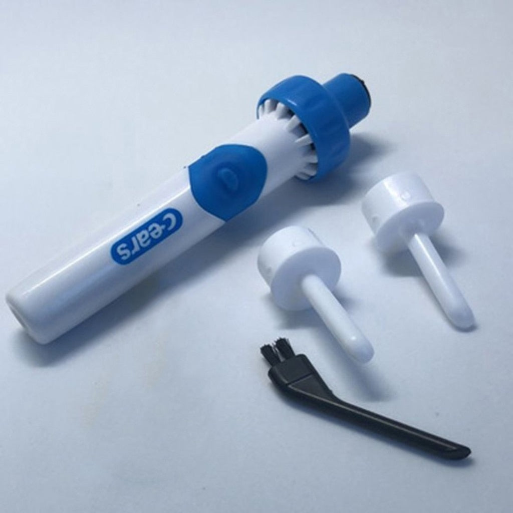 Belro electric ear wax remover in use, showing ergonomic design and ear cleaning tip for safe, effective ear hygiene.